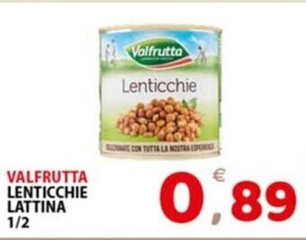 Premium Supermercati VALFRUTTA LENTICCHIE LATTINA 1/2 offerta