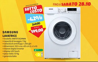 SAMSUNG LAVATRICE