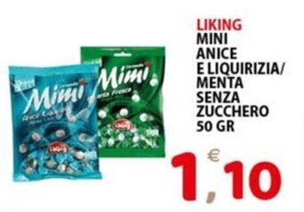 Premium Supermercati LIKING MINI ANICE E LIQUIRIZIA/ MENTA SENZA ZUCCHERO 50 GR offerta