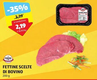 ALDI IL PODERE FETTINE SCELTE DI BOVINO 200 g offerta