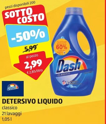 ALDI DETERSIVO LIQUIDO classico 21 lavaggi 1,05 l offerta
