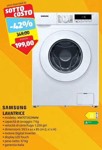 ALDI SAMSUNG LAVATRICE offerta