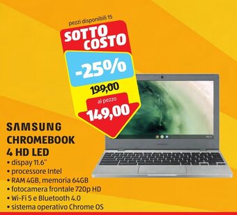 ALDI SAMSUNG CHROMEBOOK 4 HD LED offerta