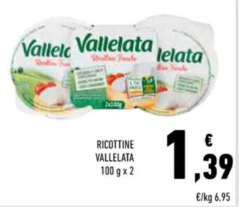 Conad RICOTTINE VALLELATA 100 g x 2 offerta