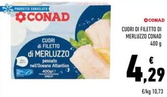 Conad CUORI DI FILETTO DI MERLUZZO CONAD 400g offerta
