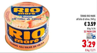 Conad TONNO RIO MARE all'olio di oliva, 240 g offerta