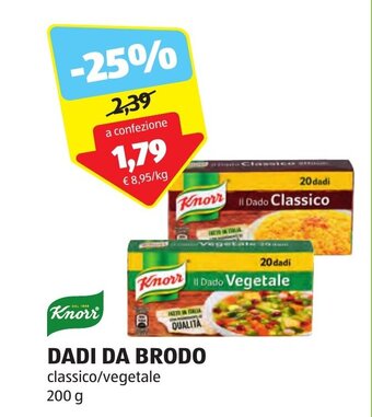 ALDI Knorr DADI DA BRODO classico/vegetale 200 g offerta