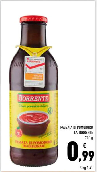 Conad PASSATA DI POMODORO LA TORRENTE 700 g offerta