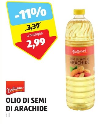 ALDI Bellasan OLIO DI SEMI DI ARACHIDE 1 l offerta