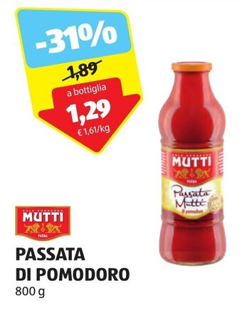 ALDI MUTTI PASSATA DI POMODORO 800 g offerta
