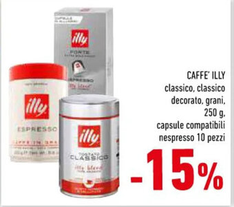 Conad CAFFE' ILLY classico, classico decorato, grani, capsule compatibili nespresso 10 pezzi offerta