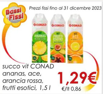 Conad SUCCO vit CONAD ananas, ace, arancia rossa, frutti esotici, 1,5 l offerta