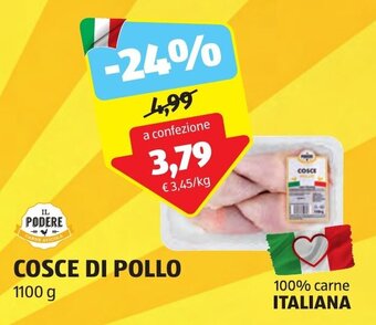 ALDI IL PODERE COSCE DI POLLO 1100 g offerta