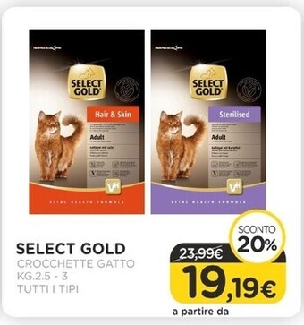 Select gold - crocchette gatto kg.2.5 - 3 tutti i tipi