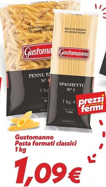 Iper Super Conveniente Gustomanno pasta formati classici offerta