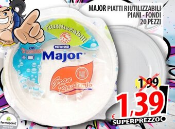 Il Genio Supermercato MAJOR PIATTI RIUTILIZZABILI PIANI - FONDI 20 PEZZI offerta