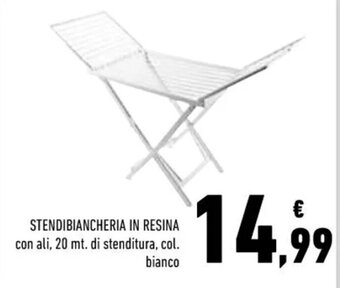 Conad STENDIBIANCHERIA IN RESINA con ali, 20 mt. di stenditura, col. bianco offerta
