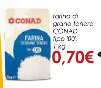 Conad farina di grano tenero CONAD tipo '00', 1 kg offerta