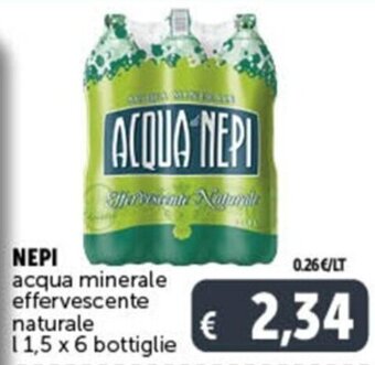 Deco Market NEPI acqua minerale effervescente naturale l 1,5 x 6 bottiglie offerta