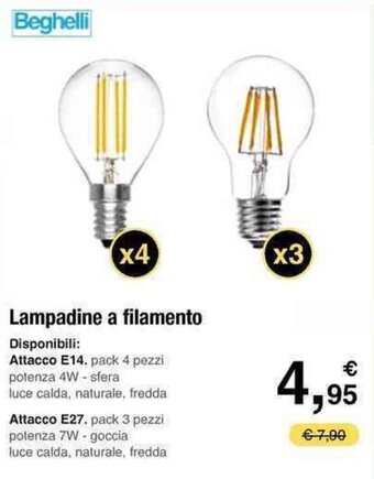 Lampadine a filamento