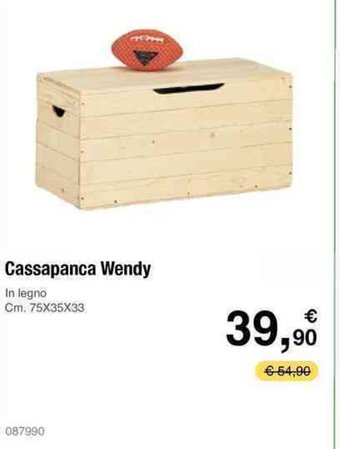 Handy fai da te Cassapanca Wendy In legno Cm. 75X35X33 offerta