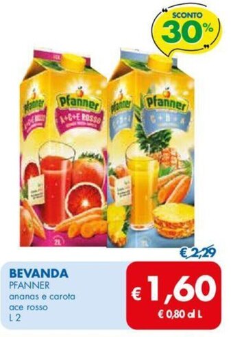 MD Discount BEVANDA PFANNER ananas e carota ace rosso L2 offerta