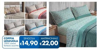 MD Discount COPPIA LENZUOLA 100% cotone fantasie assortite SINGOLA offerta