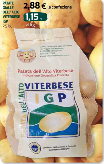 Coop PATATE GIALLE DELL'ALTO VITERBESE IGP 2,5 kg offerta