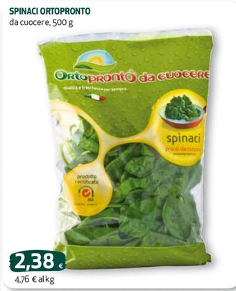 Coop SPINACI ORTOPRONTO da cuocere, 500 g offerta