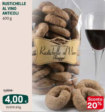 Coop RUSTICHELLE AL VINO ANTICOLI 400 g offerta