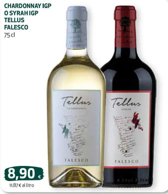Coop CHARDONNAY IGP O SYRAH IGP TELLUS FALESCO 75 cl offerta
