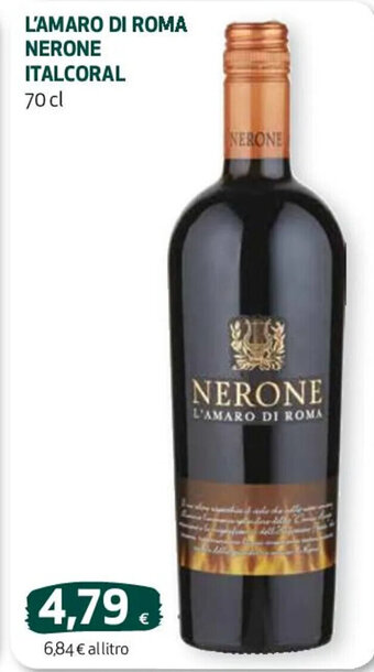 Coop L'AMARO DI ROMA NERONE ITALCORAL 70 cl offerta