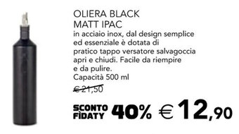 Esselunga OLIERA BLACK MATT IPAC 500 ml offerta