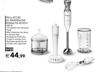 Esselunga FRULLATORE AD IMMERSIONE MSM66155 BOSCH 600 W offerta