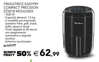 Esselunga FRIGGITRICE EASYFRY COMPACT PRECISION EZ3018 MOULINEX 1030W offerta