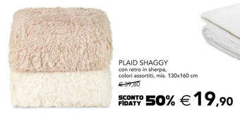 PLAID SHAGGY colori assortiti, mis. 130x160 cm