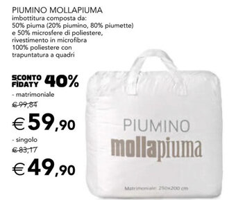 Esselunga PIUMINO MOLLAPIUMA - singolo offerta