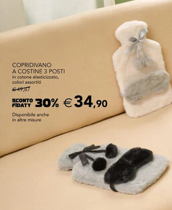 Esselunga COPRIDIVANO A COSTINE 3 POSTI offerta