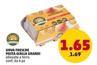 PENNY UOVA FRESCHE PASTA GIALLA GRANDI offerta