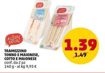 PENNY TRAMEZZINO TONNO E MAIONESE, COTTO E MAIONESE 140 g offerta