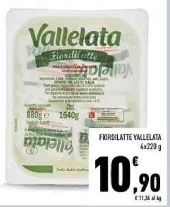 Conad FIORDILATTE VALLELATA 4 x 220 g offerta
