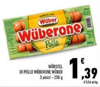 Conad 1 DI POLLO WÜBERONE WÜBER 3 pezzi - 250 g offerta