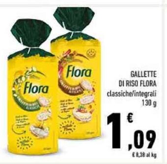 Conad GALLETTE DI RISO FLORA classiche/integrali 130 g offerta