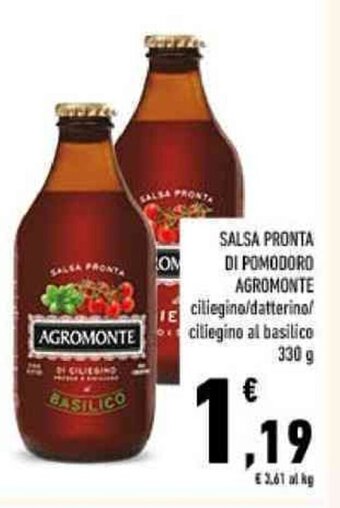 Conad SALSA PRONTA DI POMODORO AGROMONTE 330 g offerta