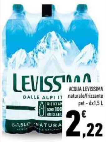 Conad ACQUA LEVISSIMA DALLE ALPI IT naturale/frizzante pet - 6x1,5 L offerta