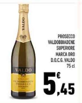 Conad PROSECCO VALDOBBIADENE SUPERIORE MARCA ORO D.O.C.G. VALDO 75 cl offerta