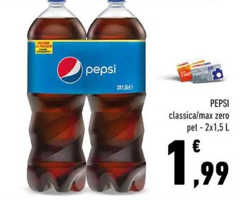 Conad PEPSI classica/max zero pet - 2x1,5 L offerta