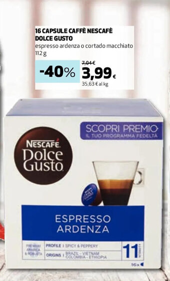 Coop 16 CAPSULE CAFFÈ NESCAFÈ DOLCE GUSTO 112 g offerta