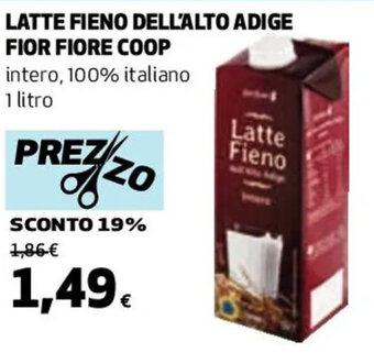 Coop LATTE FIENO DELL'ALTO ADIGE FIOR FIORE COOP 1 Litro offerta