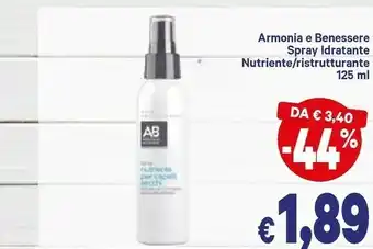 A&O Armonia E Benessere Spray Idratante Nutriente offerta